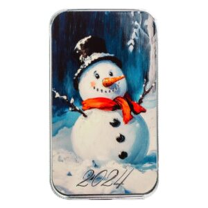 1 oz Colorized Scottsdale Icy Snowman Silver Bar (New)