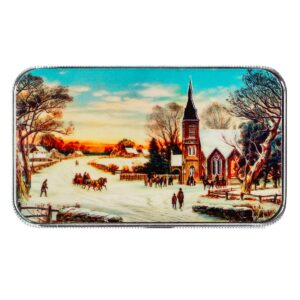 1 oz Colorized Scottsdale Christmas Morning Silver Bar (New)