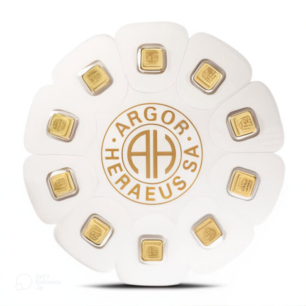 10 Gram Gold Argor Heraeus Goldseed Bar (10x1g w/ Assay)