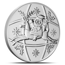 1/4 oz Flying Reindeer Silver Round (New)