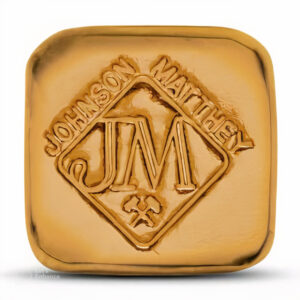 1 oz Johnson Matthey Poured Square Gold Bar (New)