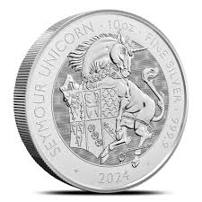 2024 10 oz British Silver Tudor Beasts The Tudor Dragon Coin (BU)