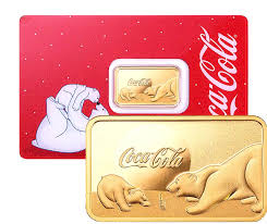 2024 5 Gram Coca-Cola Holiday Polar Bear Gold Bar (New w/ Assay, Proof-Like)