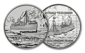 1/4 oz S.S. Tilawa Shipwreck Silver Voyage Round (New)