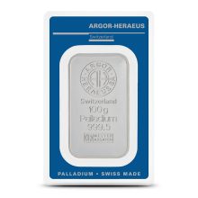 100 Gram Argor Heraeus Palladium Bar (New)