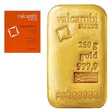 250 Gram Valcambi Cast Gold Bar (New w/ Assay)