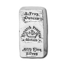 5 oz Monarch Hand Poured Silver Bar (New)